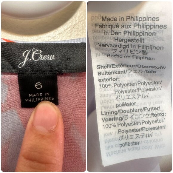 J.Crew Tiered Ruffle Midi Dress Size 6 Orange Blue Ballon Long Sleeves Floral - Picture 3 of 16